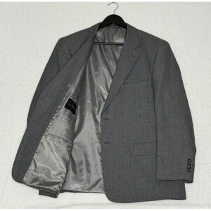 Statement Blazer 46R Gray Houndstooth‎ 2 Button Single Vent Career Business